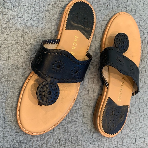 Jack Rogers Navy Sandals with Medallion Design - Picture 5 of 6